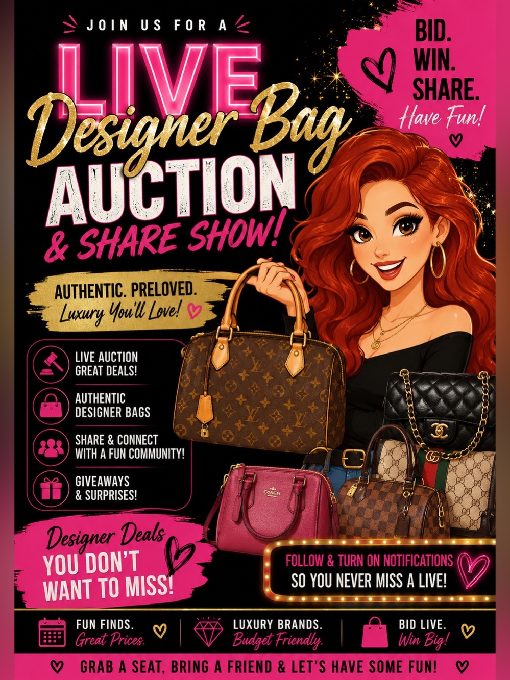 Live Bags & More Share Auction Friday @ 10 pm EST - Gift Bag Grab